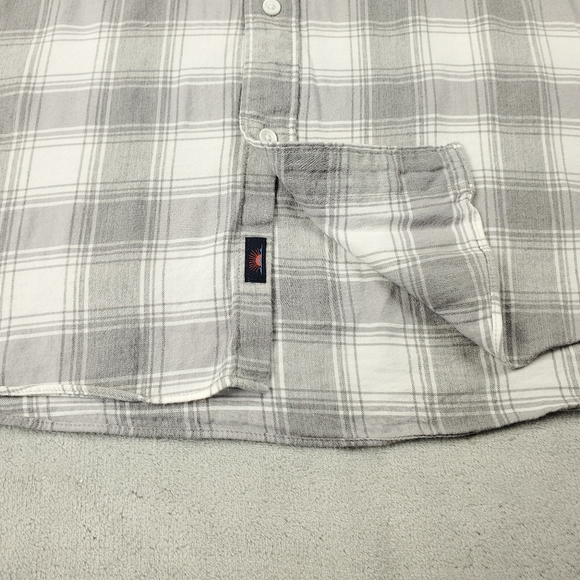 Faherty Flannel Shirt Mens XL Button Down Plaid Gray Lightweight Soft Supima - Picture 8 of 11